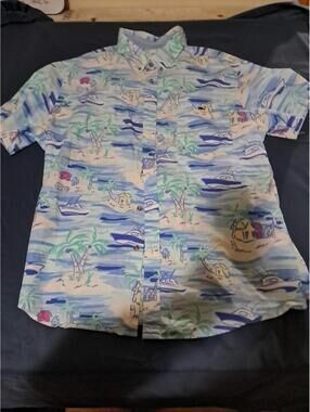 Vineyard Vines Men's Short Sleevebeach Tropicana Theme Button Down Shirt Size XL